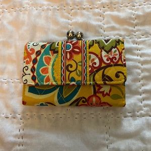 Vera Bradley Trifold Kiss Lock Wallet EUC